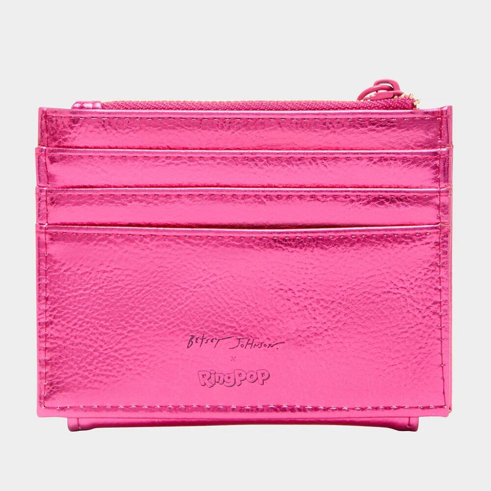 Betsey Johnson Kitsch Ring Pop Through Lick & Thin Bifold Wallet Fuchsia NWT - Picture 3 of 8